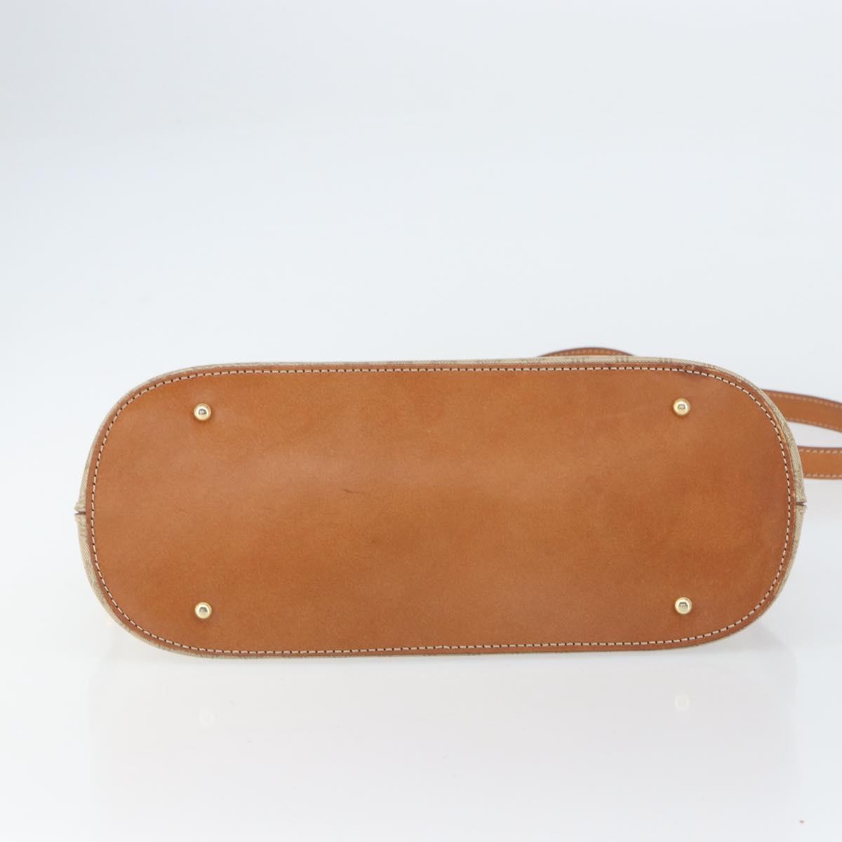 CELINE Macadam Canvas Hand Bag PVC 2way Beige Gold Auth ka512