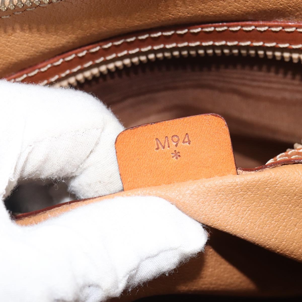 CELINE Macadam Canvas Hand Bag PVC 2way Beige Gold Auth ka512