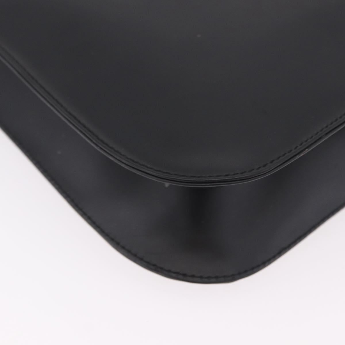 Salvatore Ferragamo Shoulder Bag Patent Black Silver Auth ka5122A