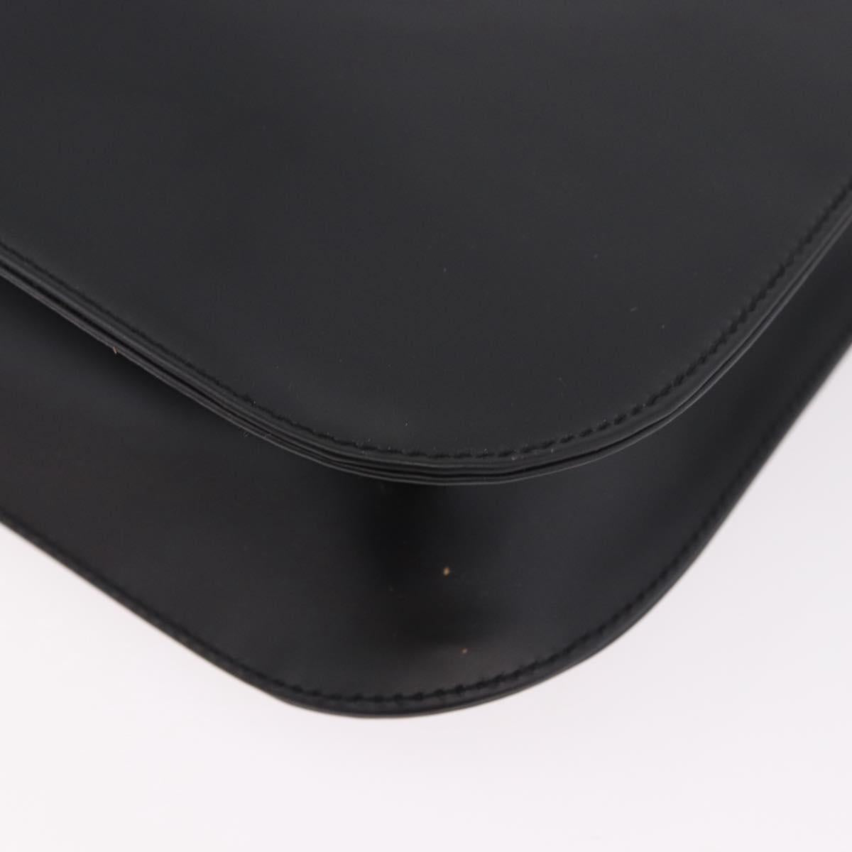 Salvatore Ferragamo Shoulder Bag Patent Black Silver Auth ka5122A