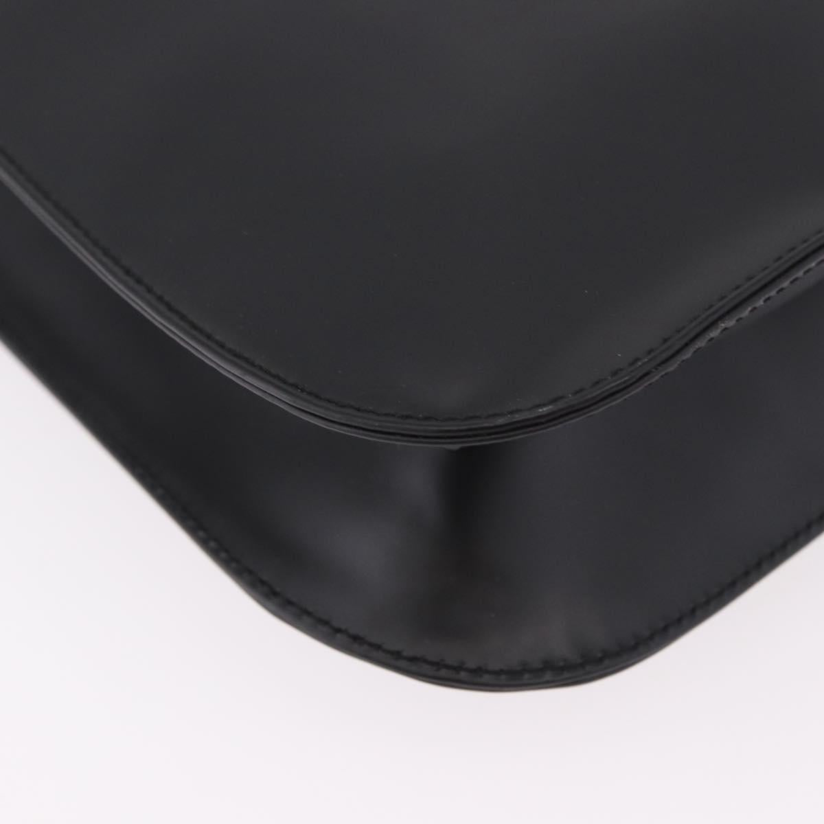 Salvatore Ferragamo Shoulder Bag Patent Black Silver Auth ka5122A