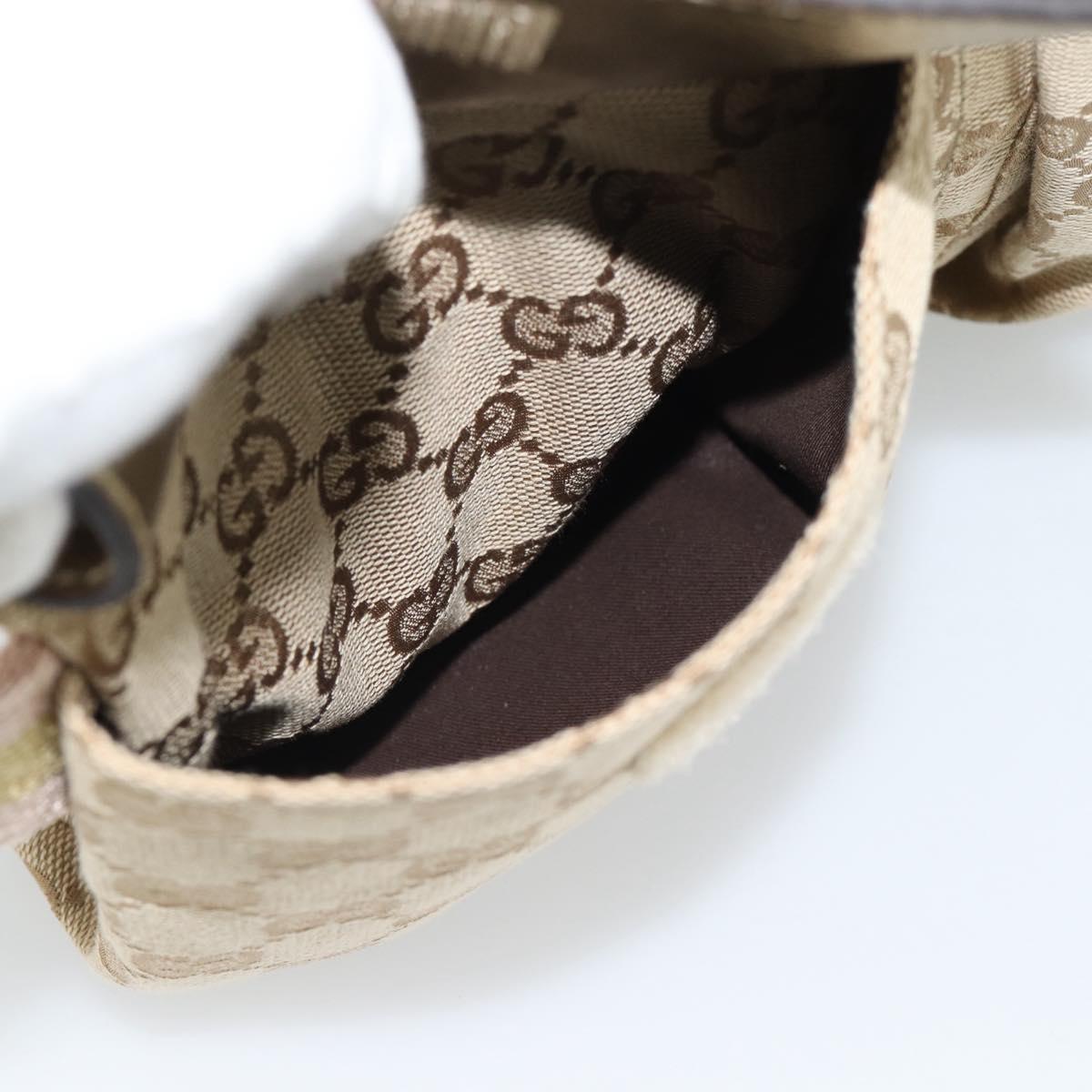 GUCCI GG Canvas Waist Bag Beige Gold 28566 Auth ka5124