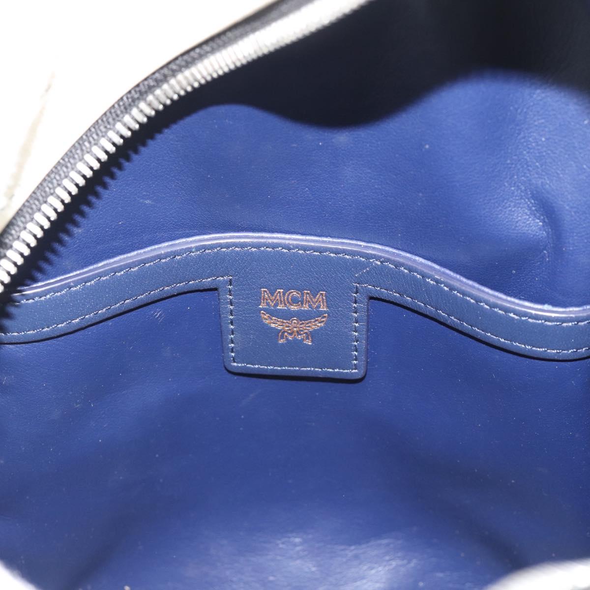 MCM Vicetos Backpack PVC Leather White Silver Auth ka5127