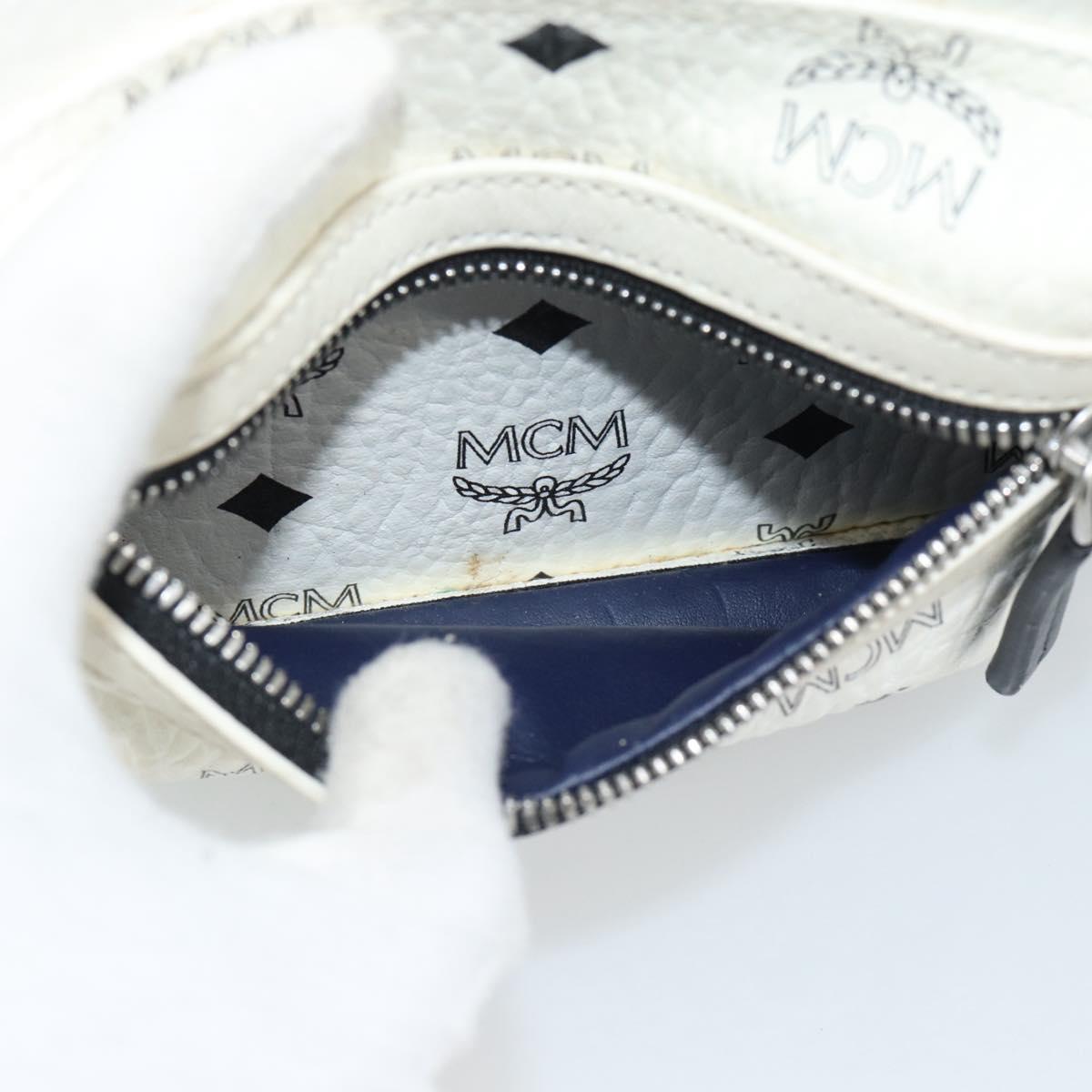 MCM Vicetos Backpack PVC Leather White Silver Auth ka5127
