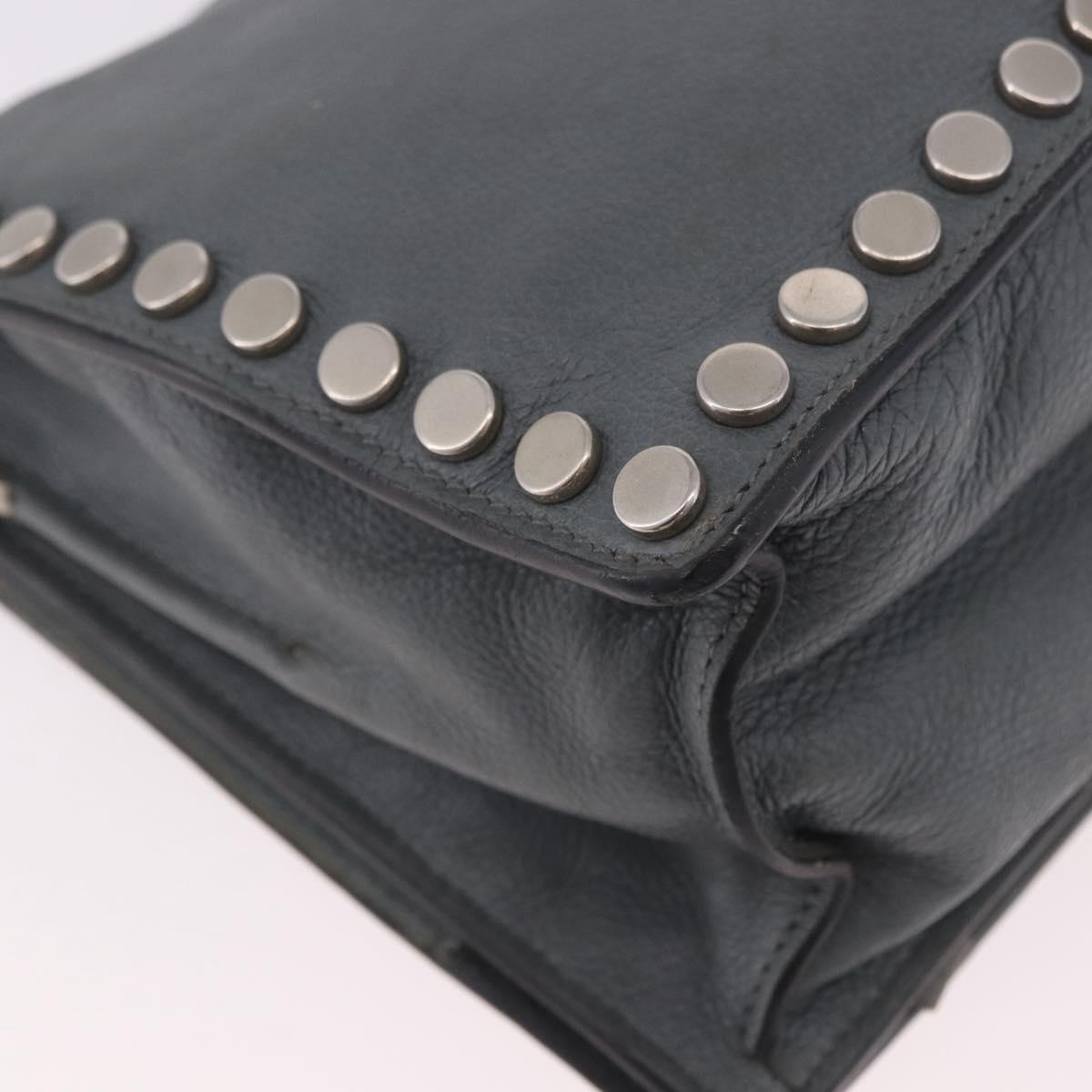 PRADA Shoulder Bag Leather 2way Gray Silver Auth ka5129