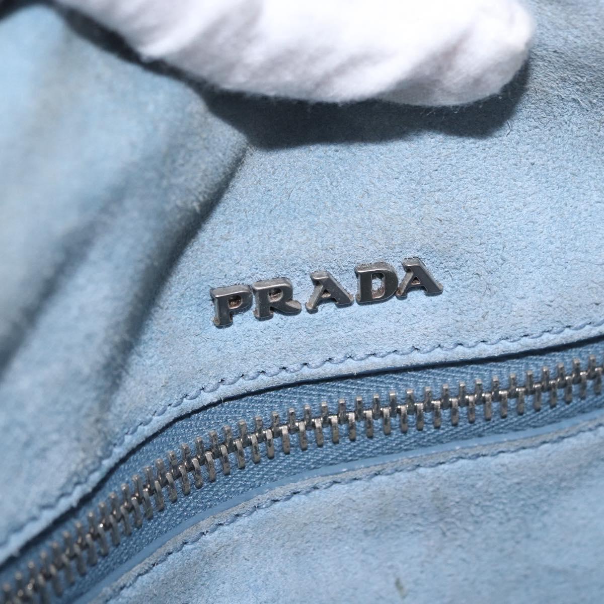 PRADA Shoulder Bag Leather 2way Gray Silver Auth ka5129