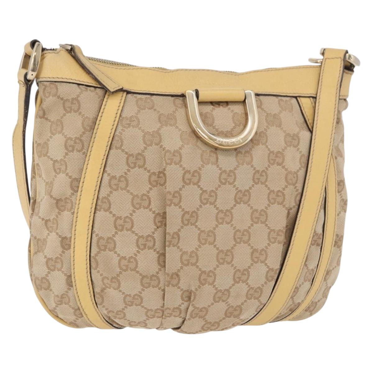 GUCCI GG Canvas Shoulder Bag Beige Gold 203257 Auth ka5131