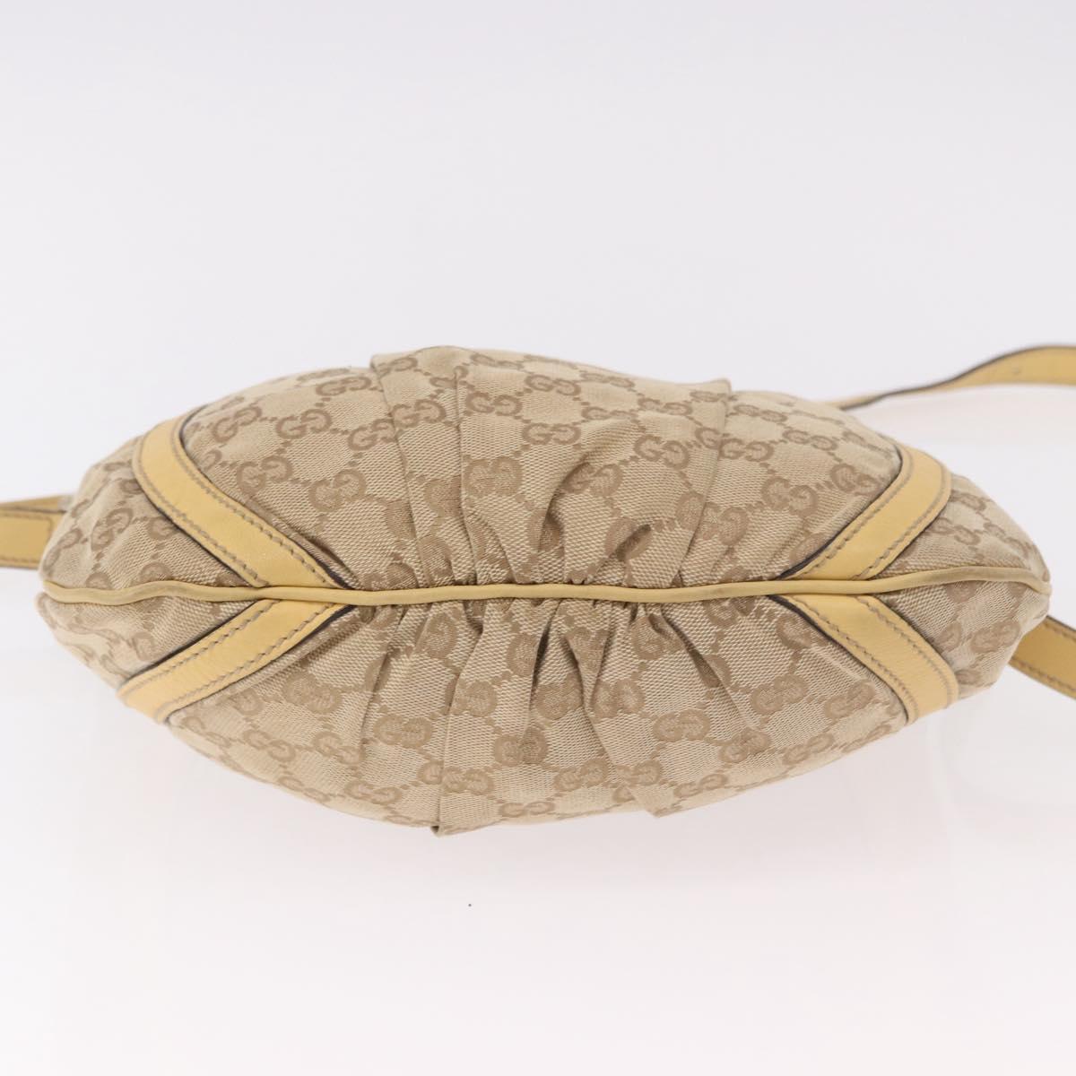 GUCCI GG Canvas Shoulder Bag Beige Gold 203257 Auth ka5131
