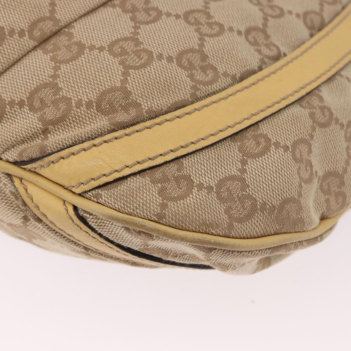 GUCCI GG Canvas Shoulder Bag Beige Gold 203257 Auth ka5131