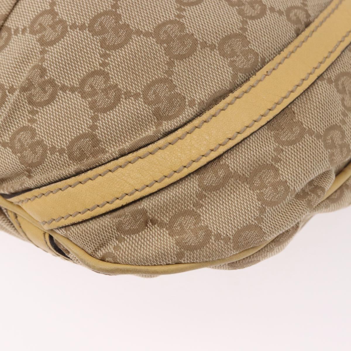 GUCCI GG Canvas Shoulder Bag Beige Gold 203257 Auth ka5131