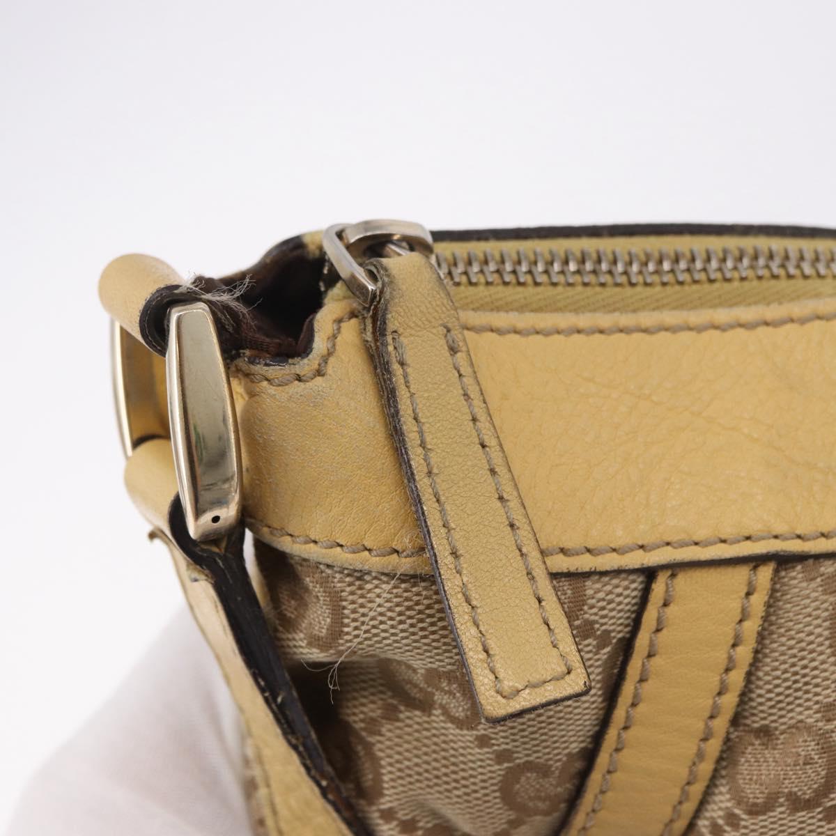 GUCCI GG Canvas Shoulder Bag Beige Gold 203257 Auth ka5131