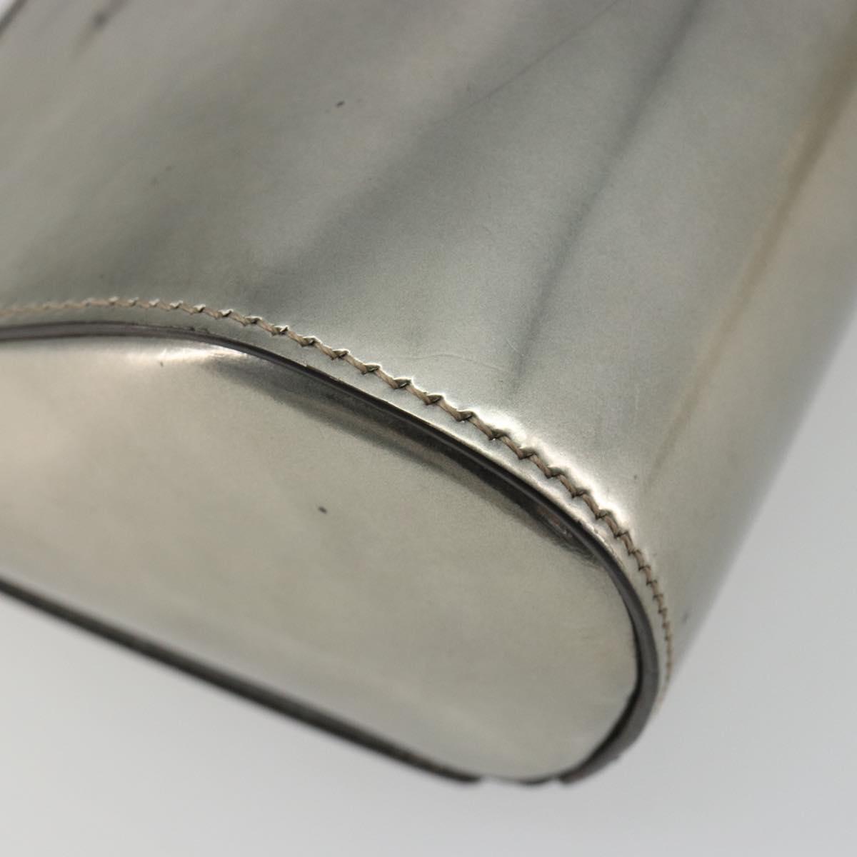 GIVENCHY Shoulder Bag Leather Silver Gold Auth ka5134