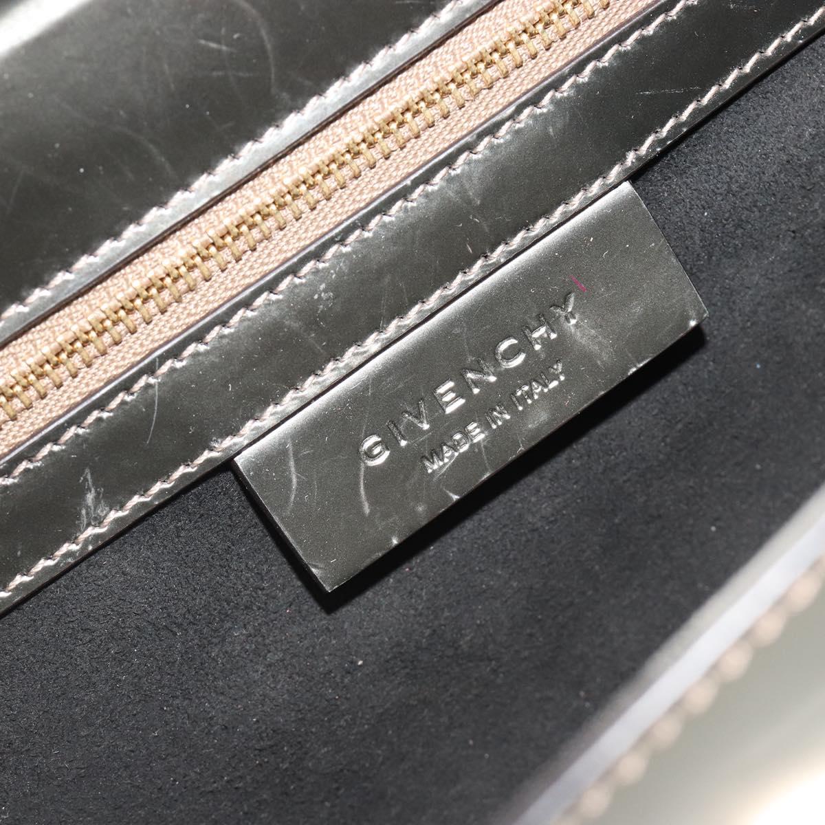 GIVENCHY Shoulder Bag Leather Silver Gold Auth ka5134
