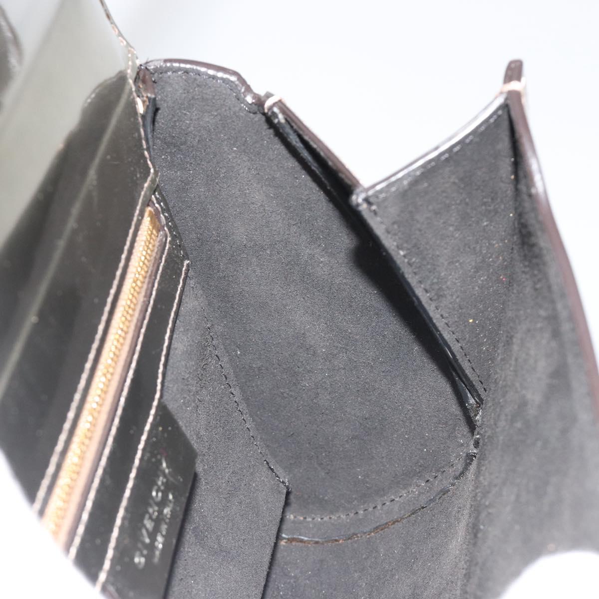 GIVENCHY Shoulder Bag Leather Silver Gold Auth ka5134
