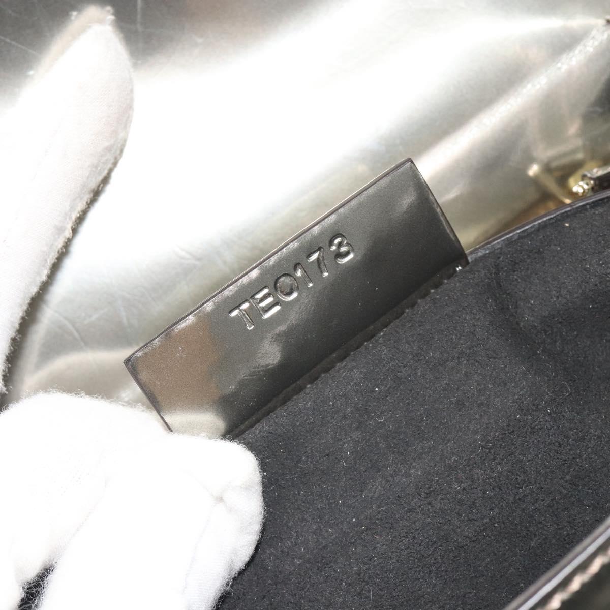 GIVENCHY Shoulder Bag Leather Silver Gold Auth ka5134