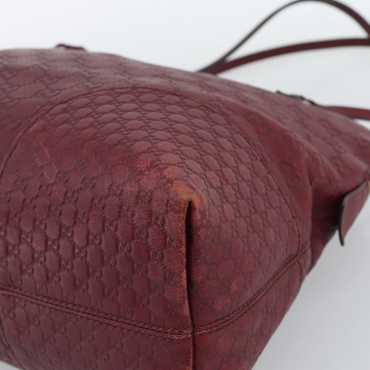 GUCCI Micro GuccissimaGG Hand Bag Leather Red Gold 323673 Auth ka5135