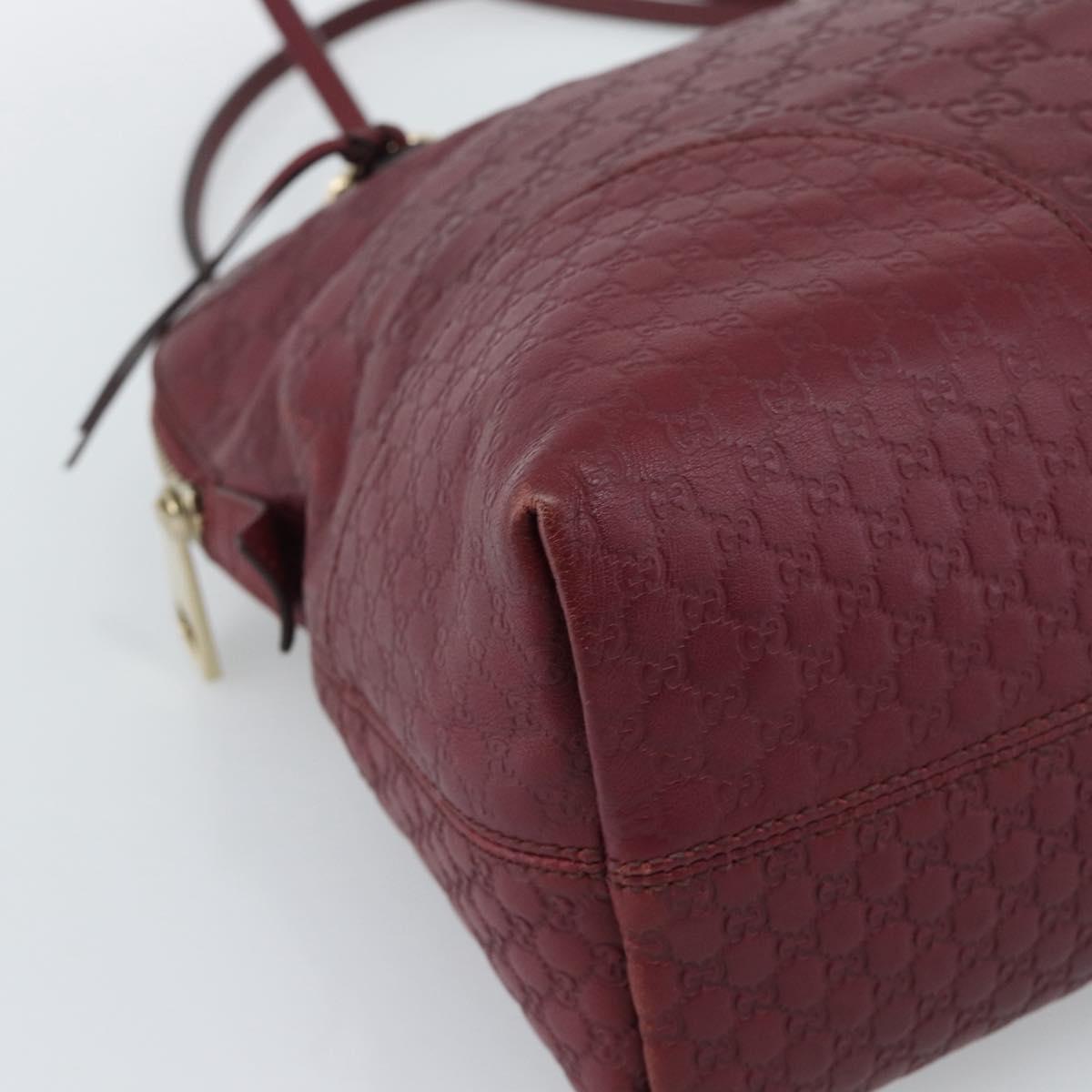 GUCCI Micro GuccissimaGG Hand Bag Leather Red Gold 323673 Auth ka5135