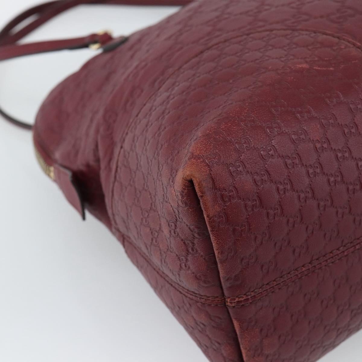 GUCCI Micro GuccissimaGG Hand Bag Leather Red Gold 323673 Auth ka5135