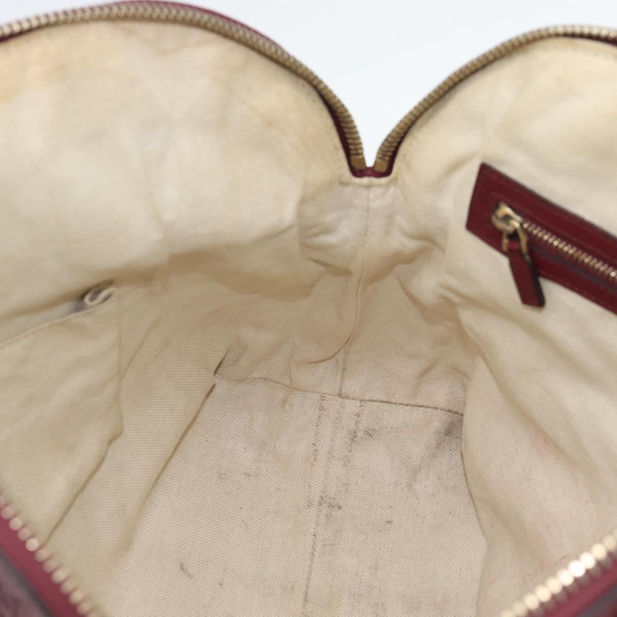GUCCI Micro GuccissimaGG Hand Bag Leather Red Gold 323673 Auth ka5135