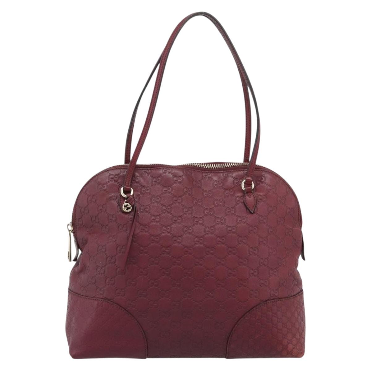 GUCCI Micro GuccissimaGG Hand Bag Leather Red Gold 323673 Auth ka5135