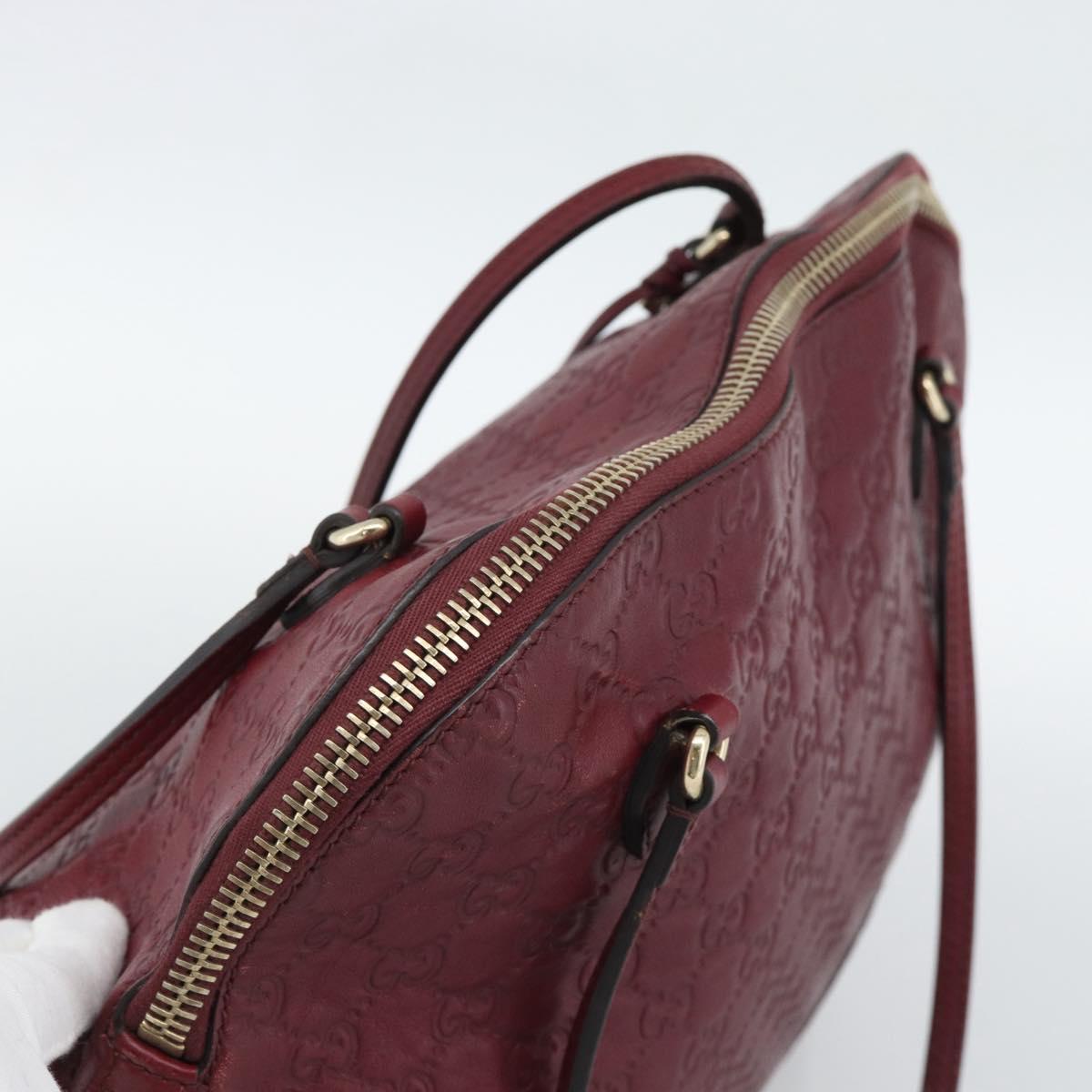 GUCCI Micro GuccissimaGG Hand Bag Leather Red Gold 323673 Auth ka5135