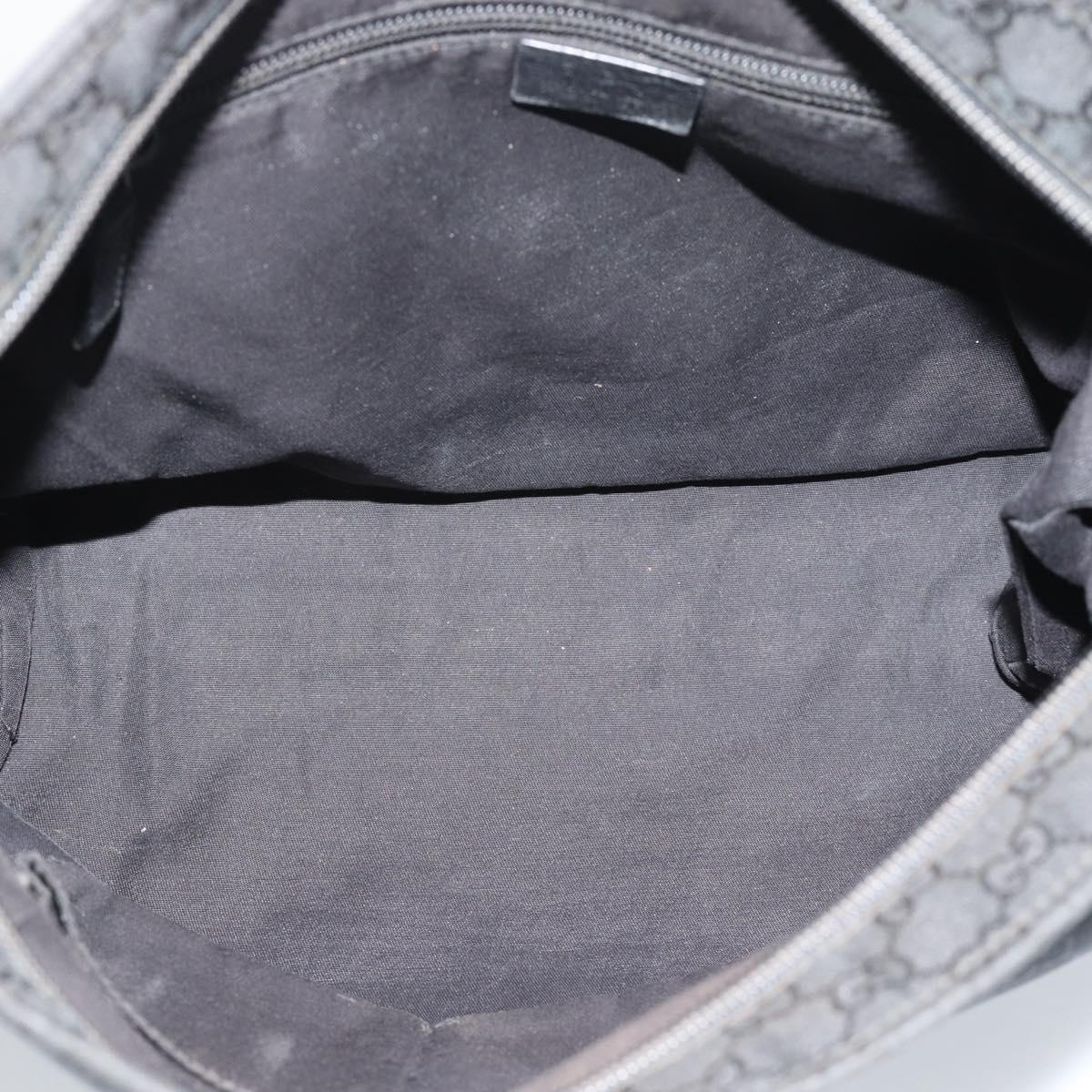 GUCCI GG Canvas Shoulder Bag Black Silver 339569 Auth ka5137