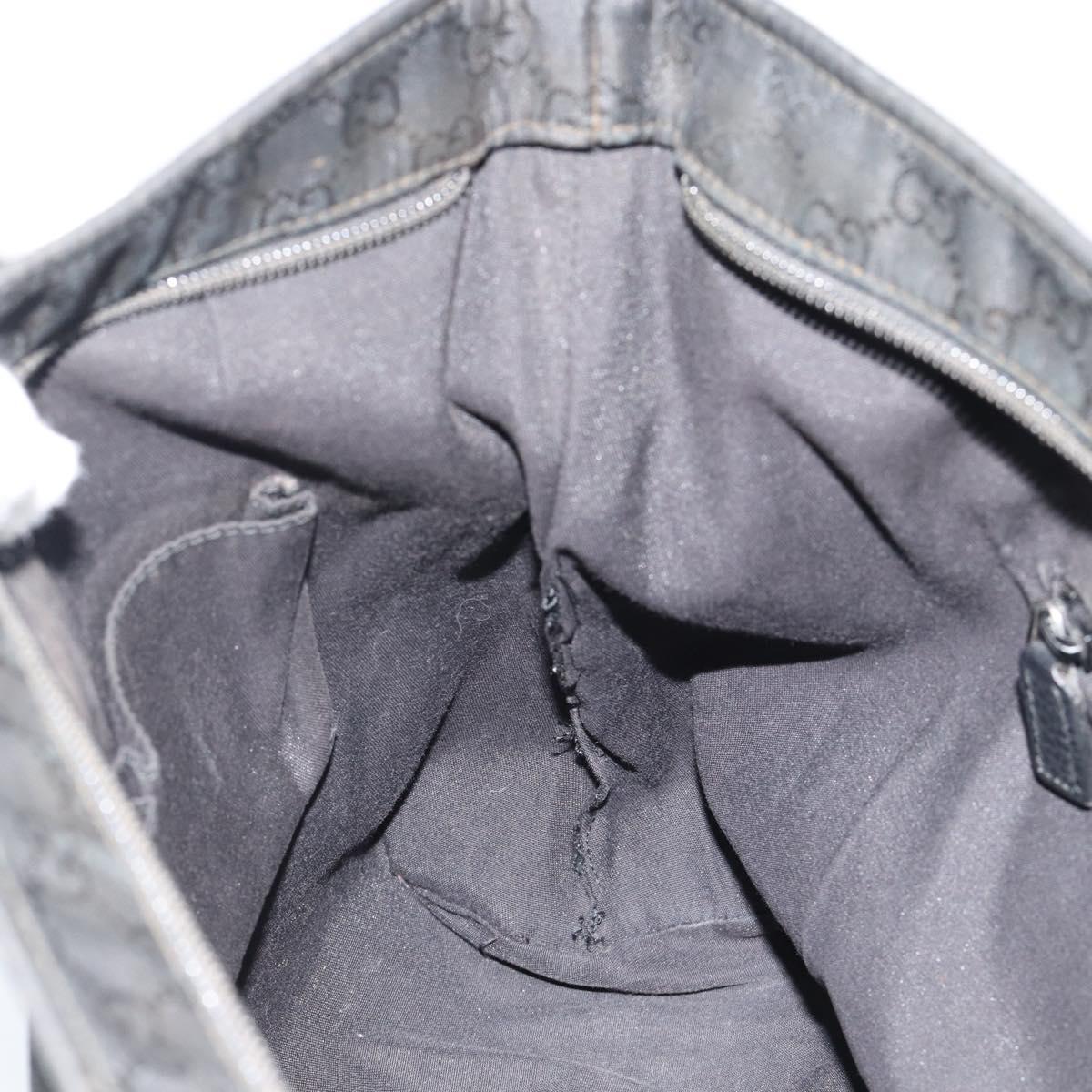 GUCCI GG Canvas Shoulder Bag Black Silver 339569 Auth ka5137
