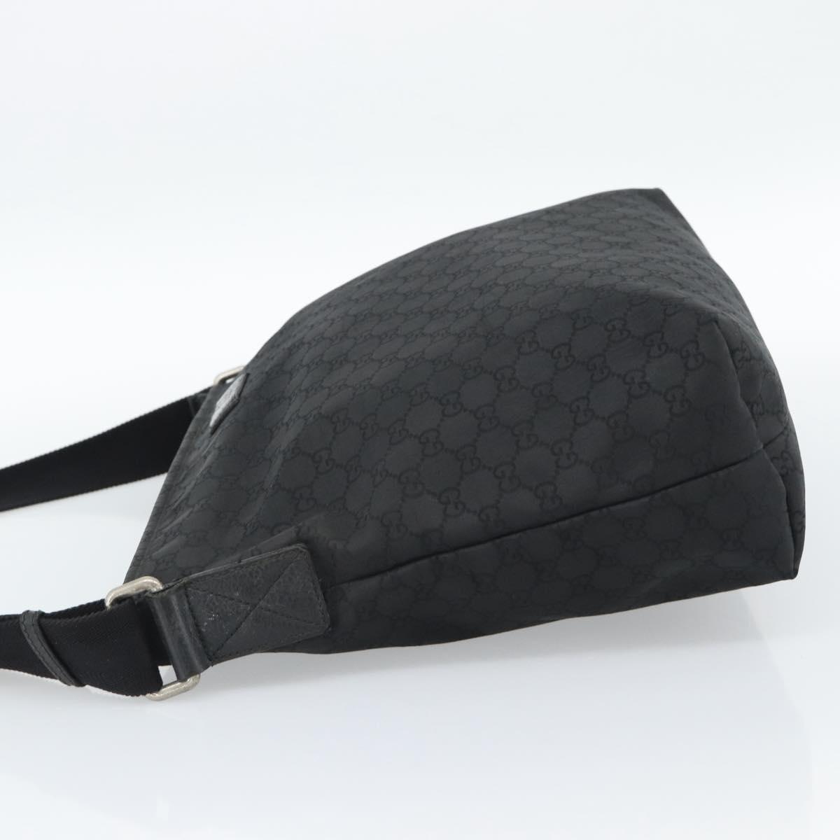 GUCCI GG Canvas Shoulder Bag Black Silver 339569 Auth ka5137