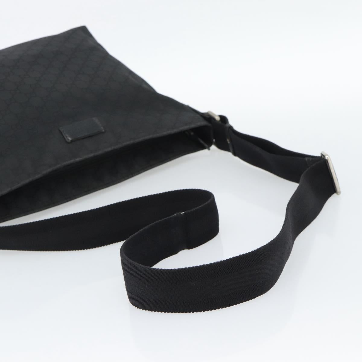 GUCCI GG Canvas Shoulder Bag Black Silver 339569 Auth ka5137