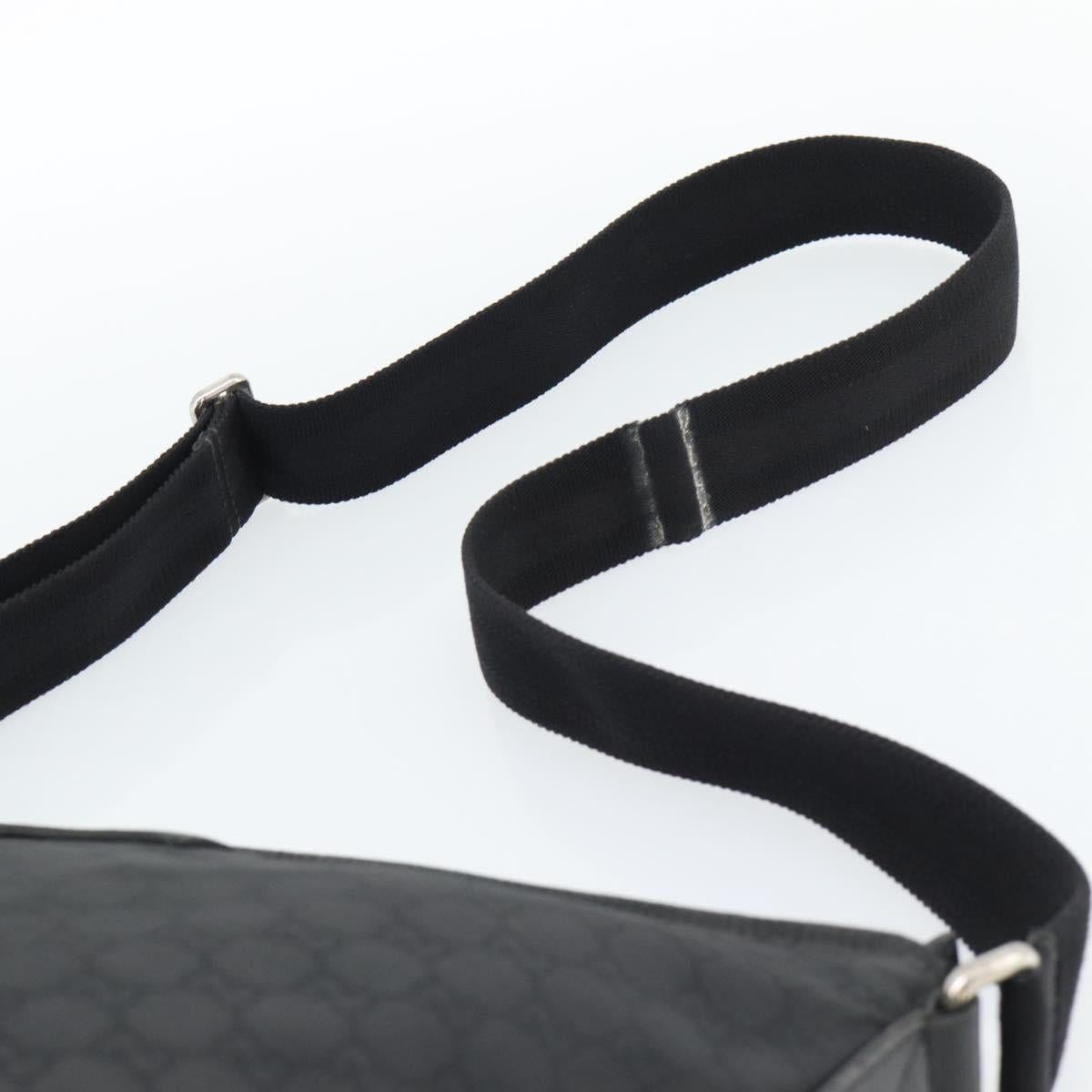 GUCCI GG Canvas Shoulder Bag Black Silver 339569 Auth ka5137