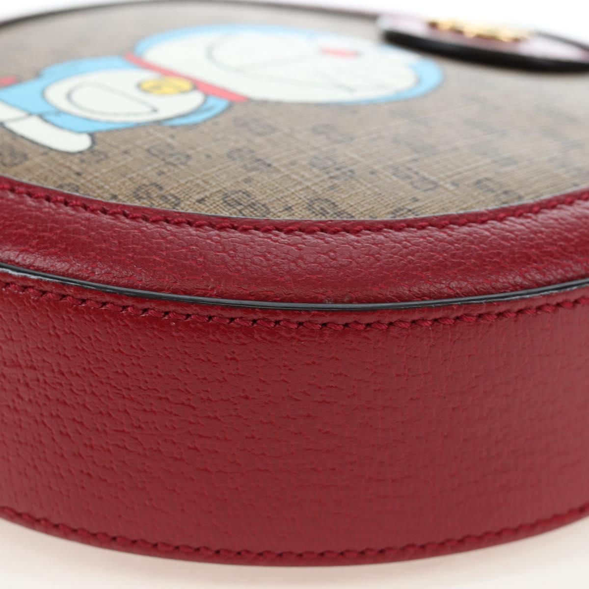 GUCCI Doraemon Micro GG Supreme Bag PVC Leather Beige 625216 Auth ka5138M