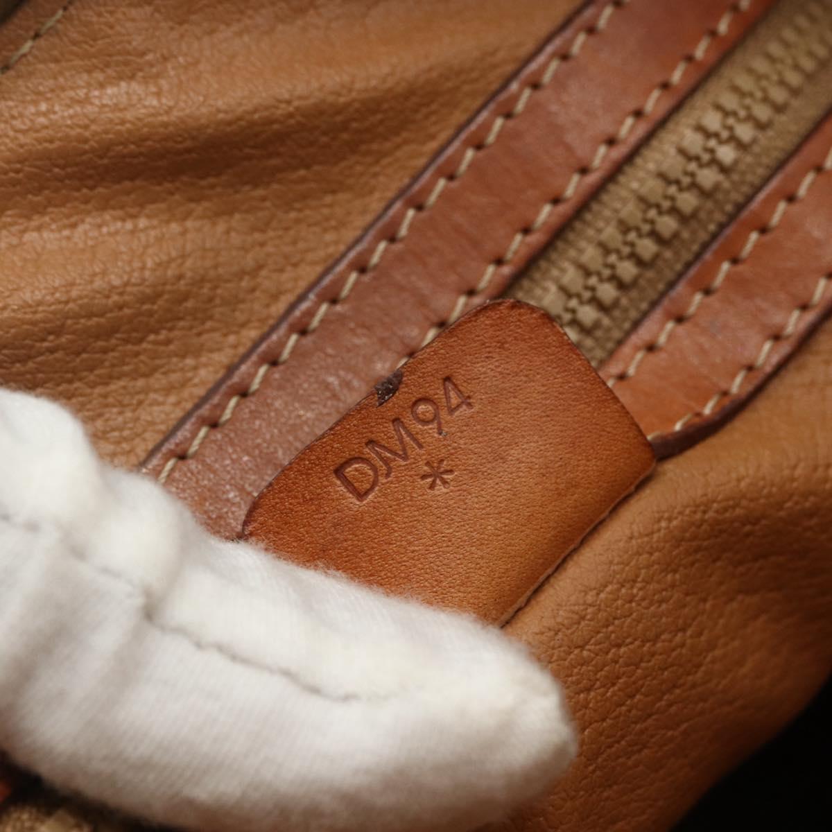 CELINE Macadam Canvas Hand Bag PVC Leather Brown Gold Auth ka514