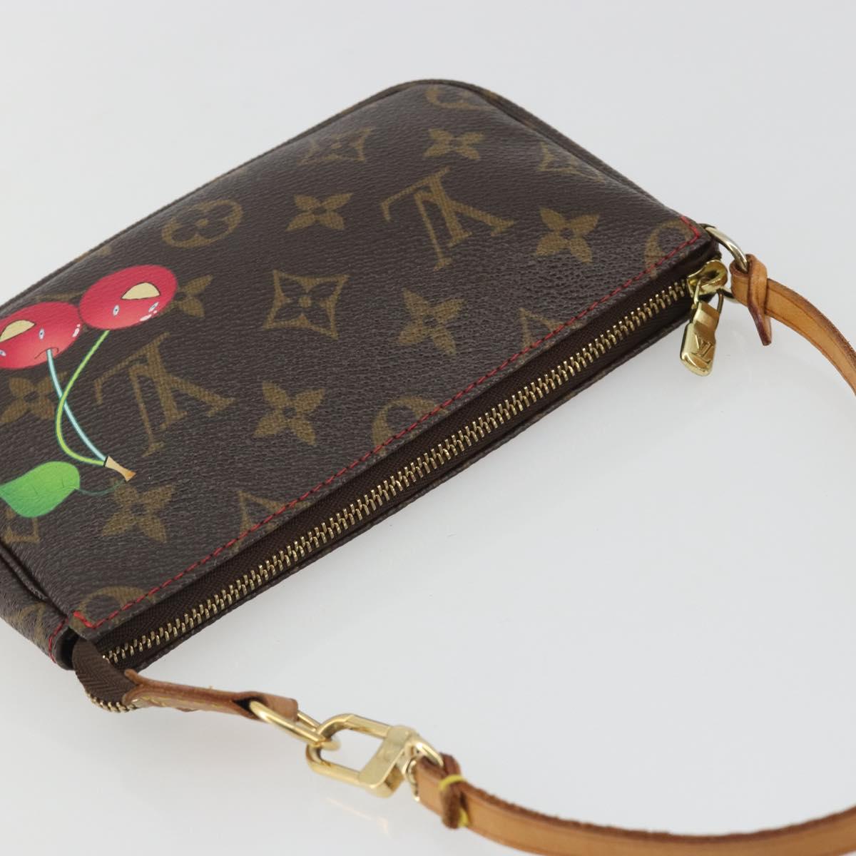 LOUIS VUITTON Monogram Cherry Mini Pochette Accessoires Pouch LV Auth ka5140A