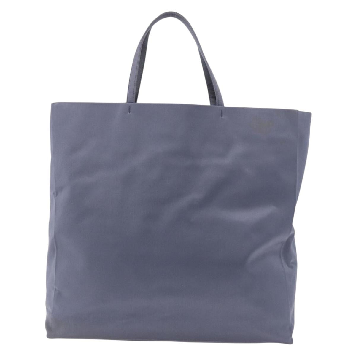 PRADA Hand Bag Satin Blue Auth ka5142A