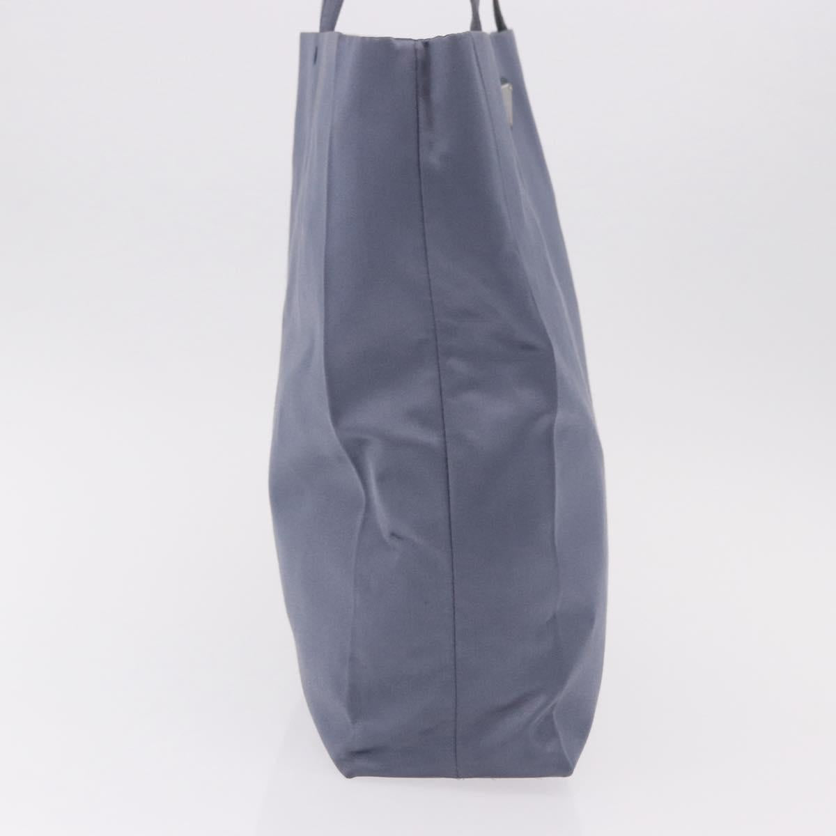 PRADA Hand Bag Satin Blue Auth ka5142A