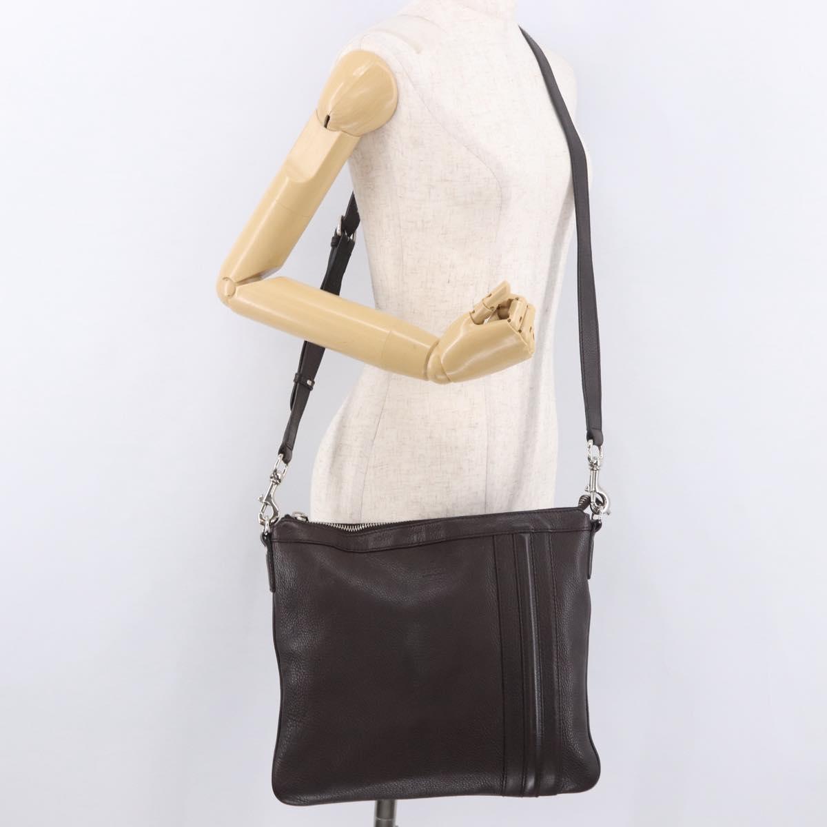 GUCCI Shoulder Bag Leather Black Silver 233329 Auth ka5144A