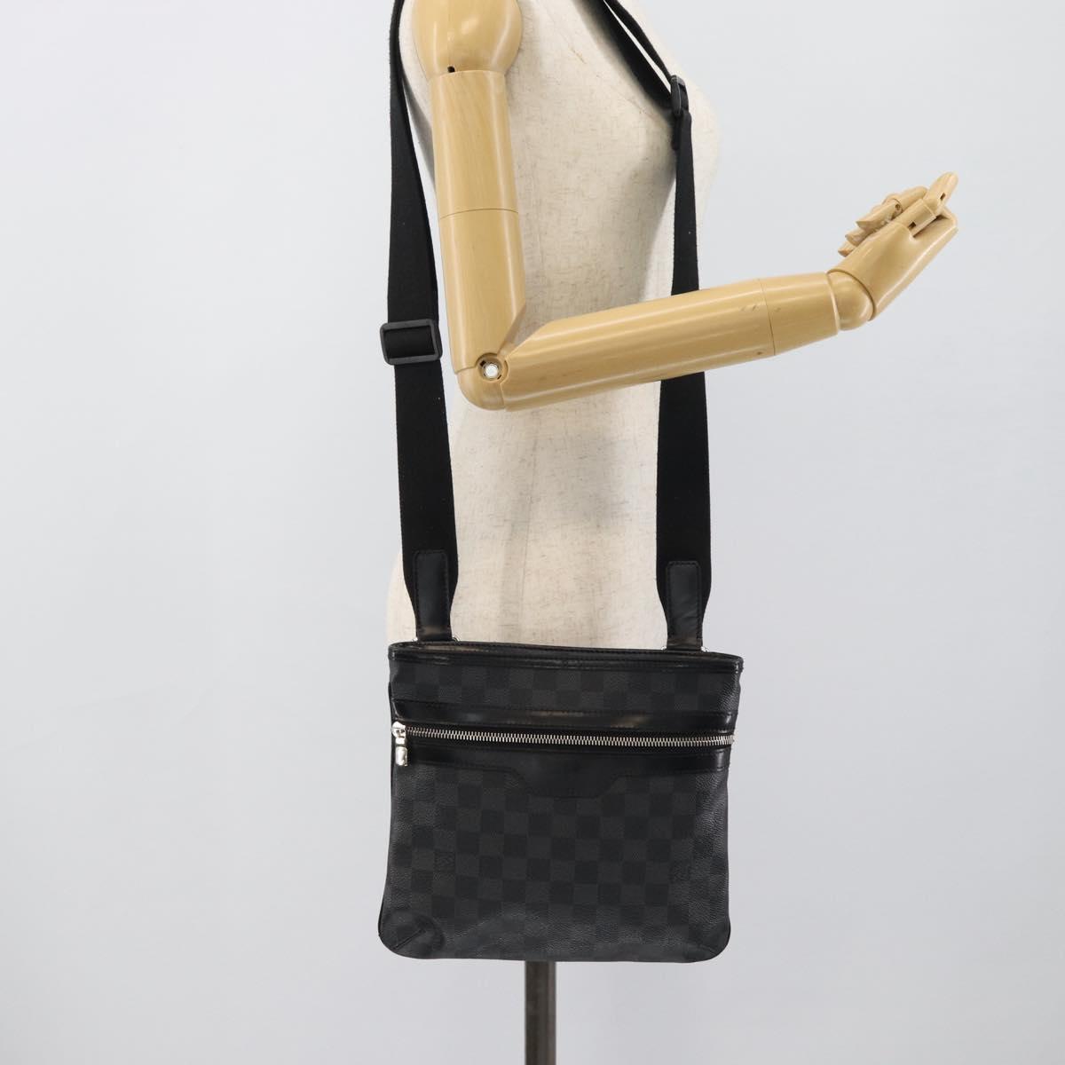 LOUIS VUITTON Damier Graphite Tomas Shoulder Bag N58028 LV Auth ka5149