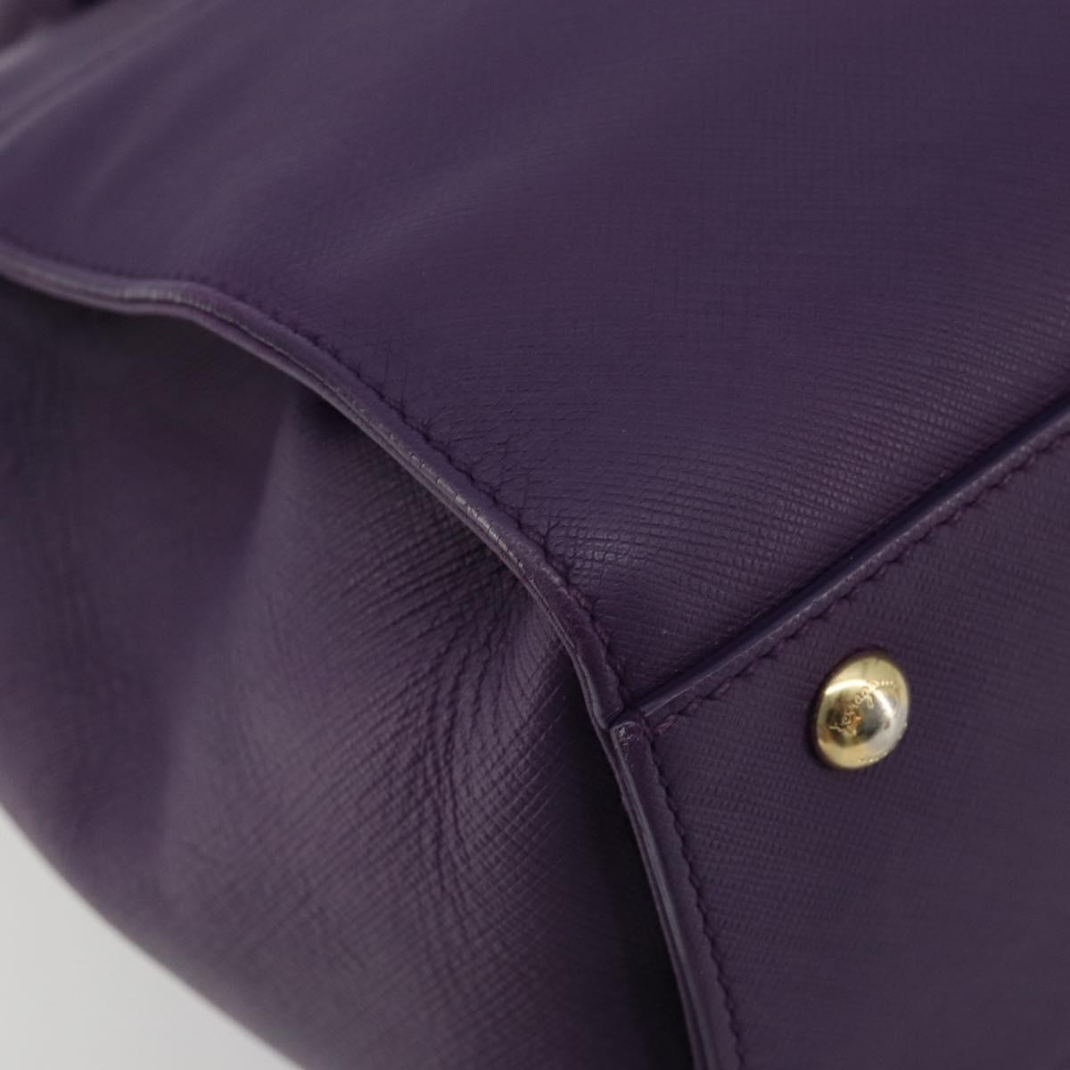 Salvatore Ferragamo Gancini Hand Bag Leather 2way Purple Gold Auth ka5151A