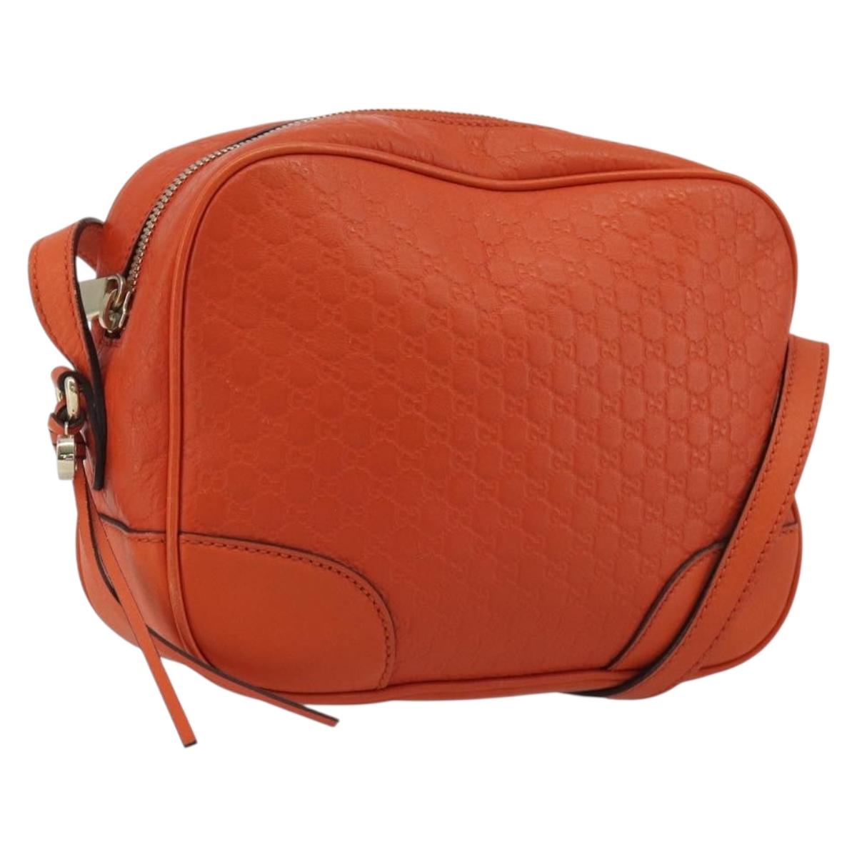 GUCCI Micro GuccissimaGG Shoulder Bag Orange Gold 449413 Auth ka5154