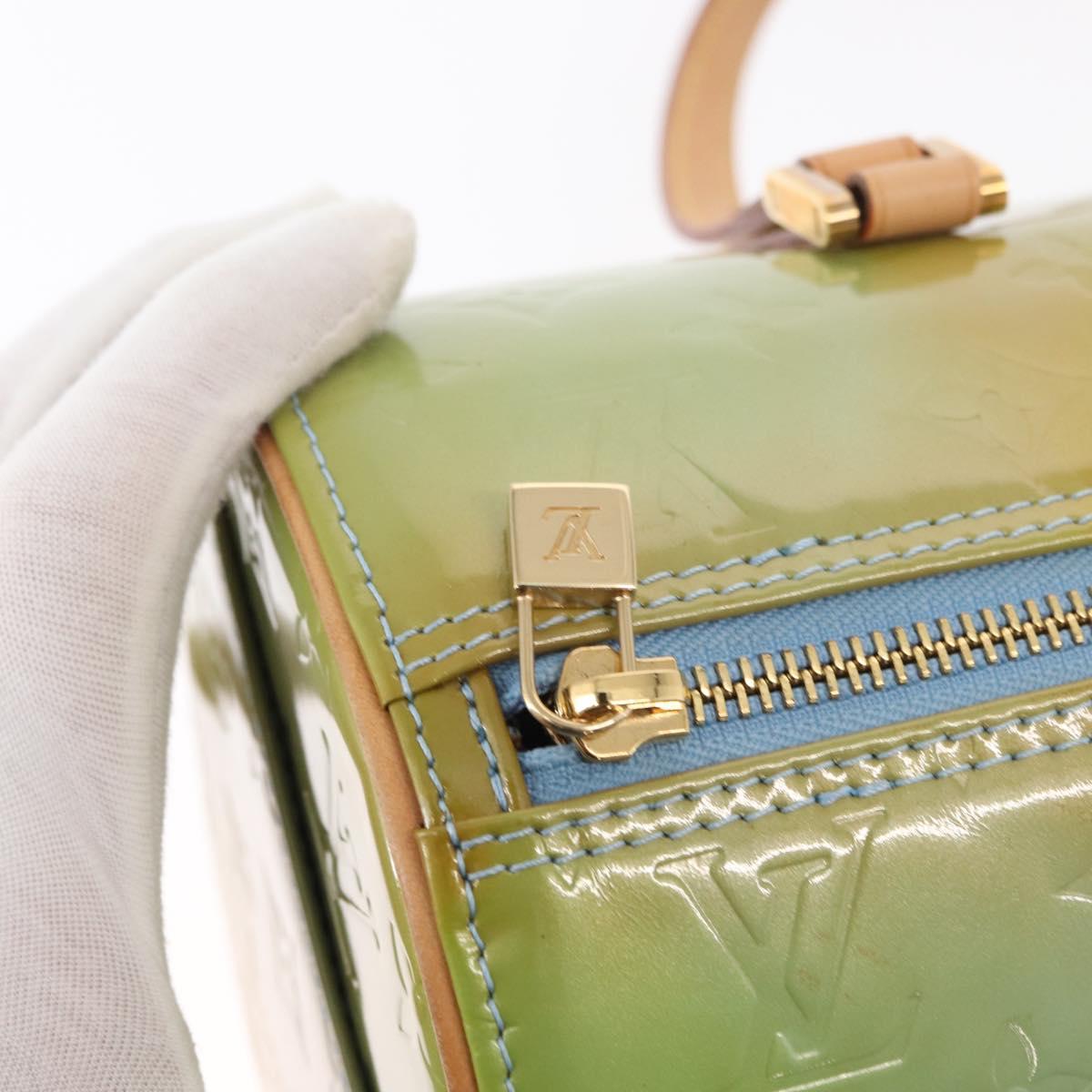 LOUIS VUITTON Monogram Vernis Bedford Hand Bag Baby Blue M91007 LV Auth ka516