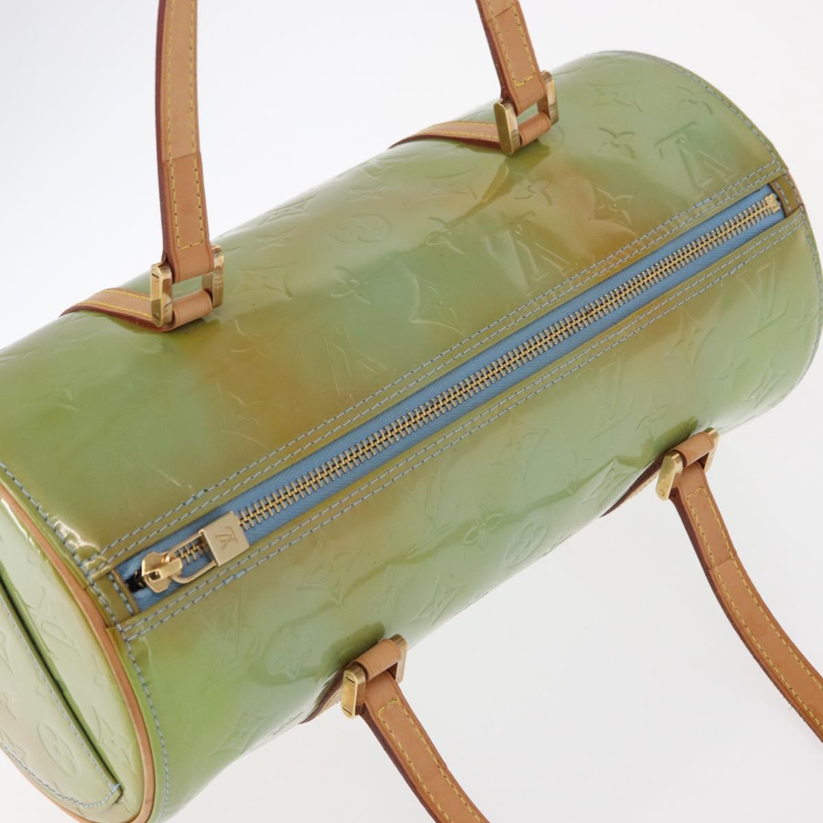 LOUIS VUITTON Monogram Vernis Bedford Hand Bag Baby Blue M91007 LV Auth ka516