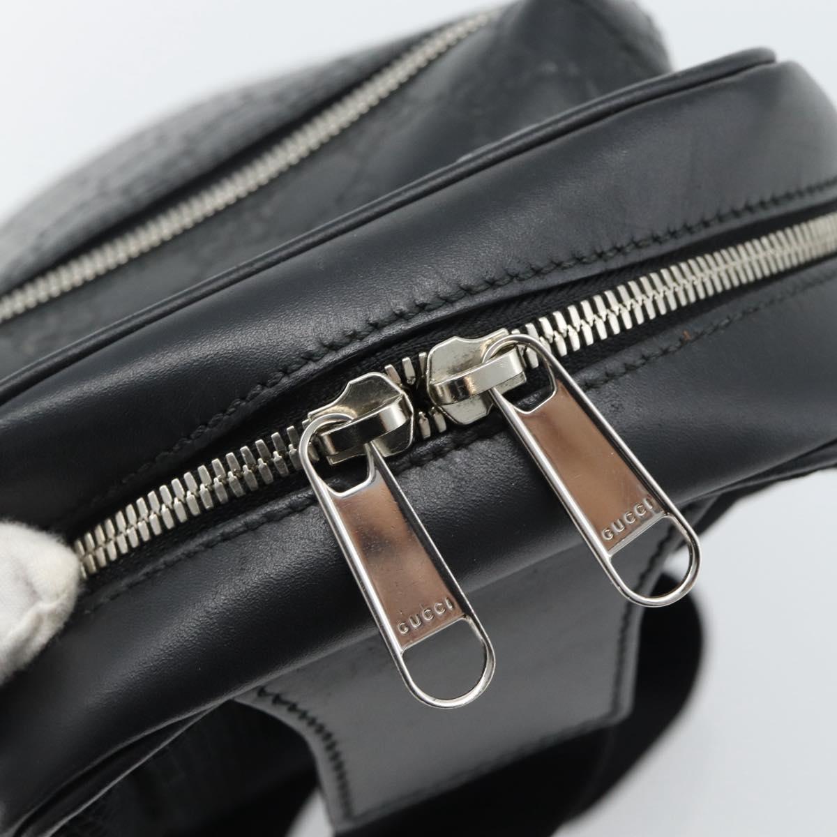 GUCCI GuccissimaGG Japan Limited Body Bag Leather Black 450970 Auth ka5160A