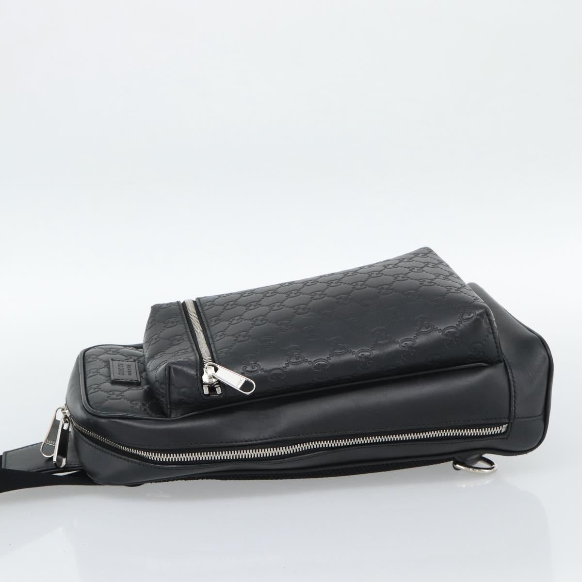 GUCCI GuccissimaGG Japan Limited Body Bag Leather Black 450970 Auth ka5160A