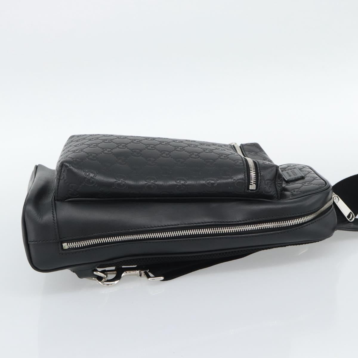 GUCCI GuccissimaGG Japan Limited Body Bag Leather Black 450970 Auth ka5160A
