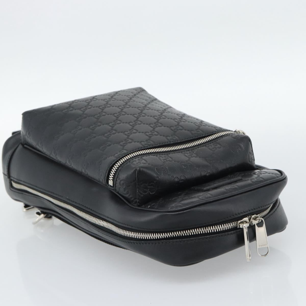 GUCCI GuccissimaGG Japan Limited Body Bag Leather Black 450970 Auth ka5160A