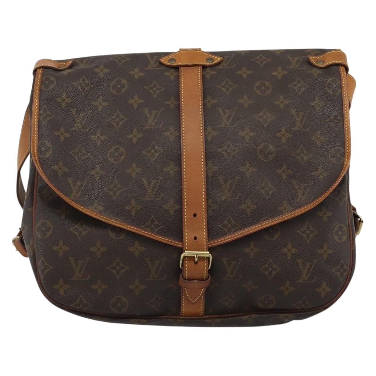 LOUIS VUITTON Monogram Saumur 35 Shoulder Bag M42254 LV Auth ka5161