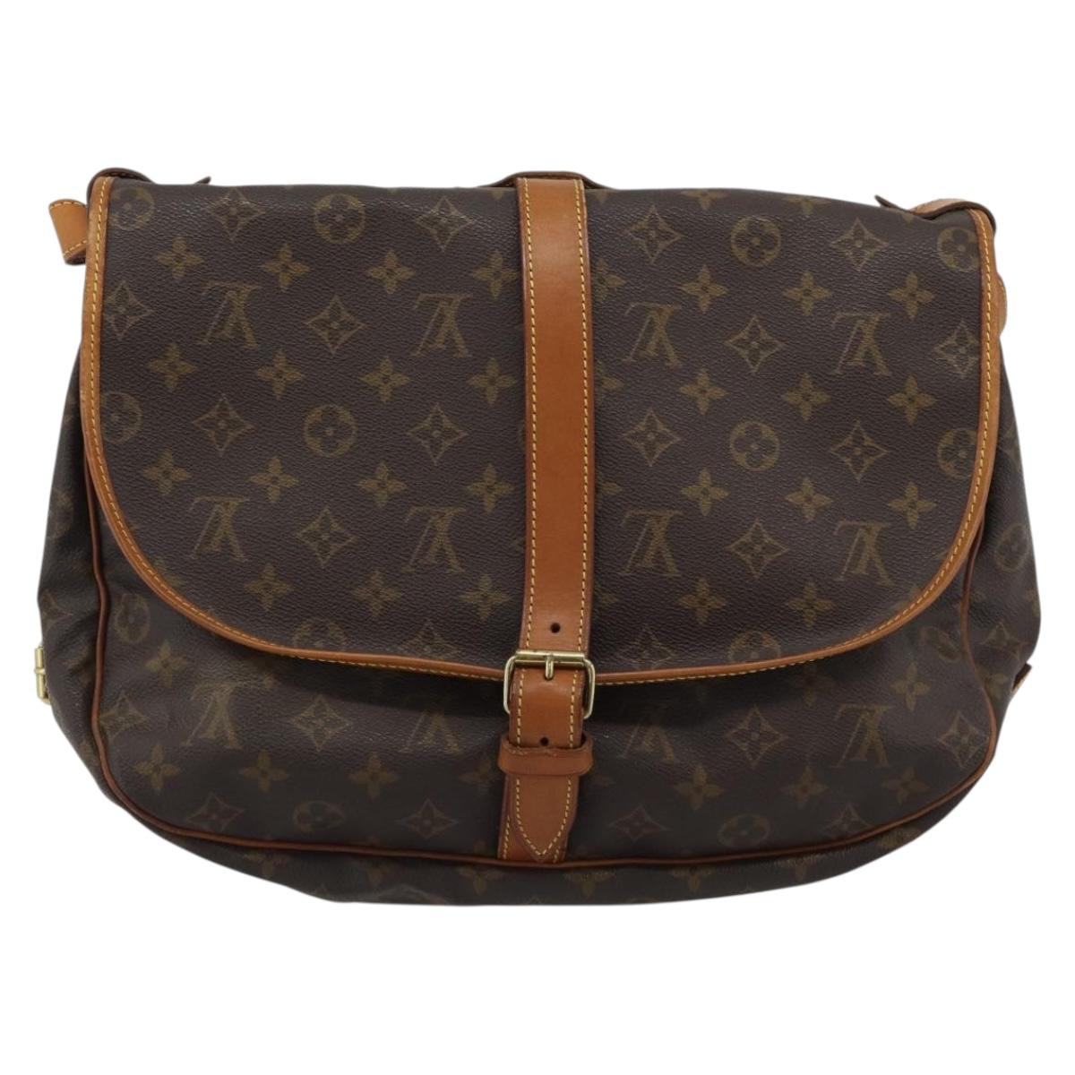 LOUIS VUITTON Monogram Saumur 35 Shoulder Bag M42254 LV Auth ka5161