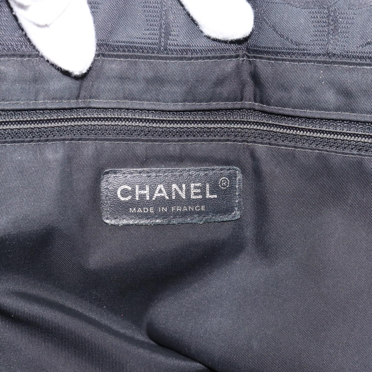 CHANEL New Travel Line Tote Bag Nylon Black CC Auth ka5162