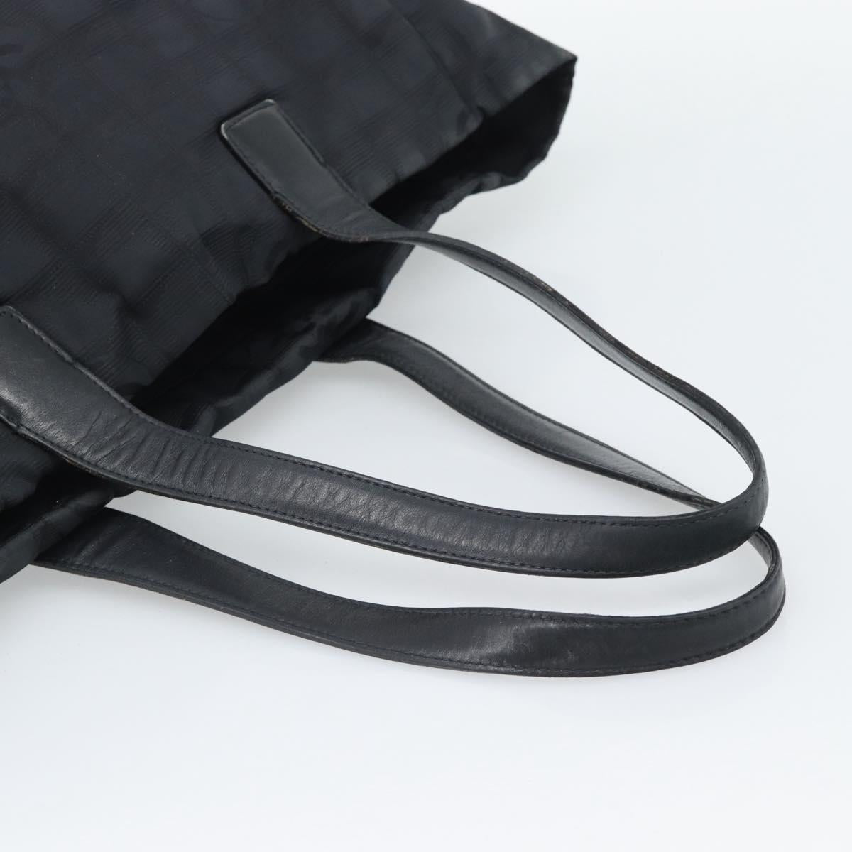 CHANEL New Travel Line Tote Bag Nylon Black CC Auth ka5162