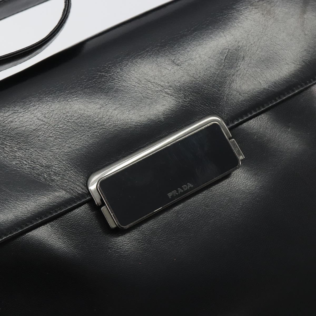 PRADA Shoulder Bag Leather Black Auth ka5165
